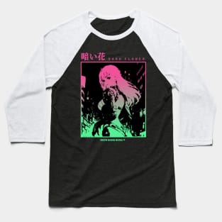 "Dark Flower" Cyberpunk Aesthetic Vaporwave Anime Manga Girl Japanese Streetwear Baseball T-Shirt